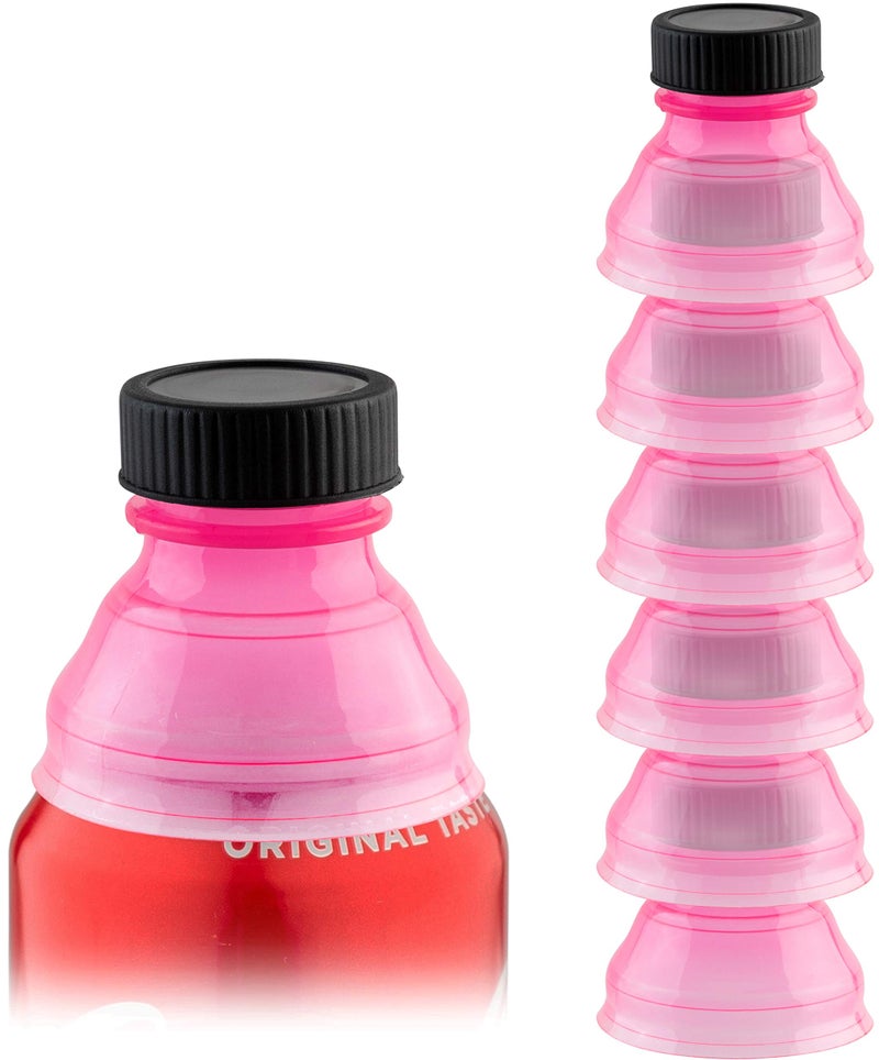 Smart House Inc Reusable Soda Can Lids - 6-Pack Spill-Proof, Snap-On Covers for Freshness and Protection, Pink Can Toppers Set of 6 - Image 1